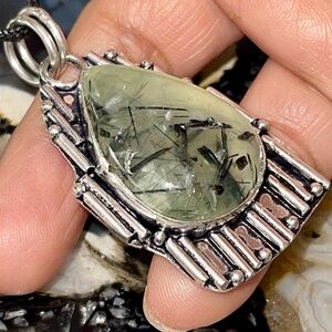 Moss Prehnite Pendant 2”